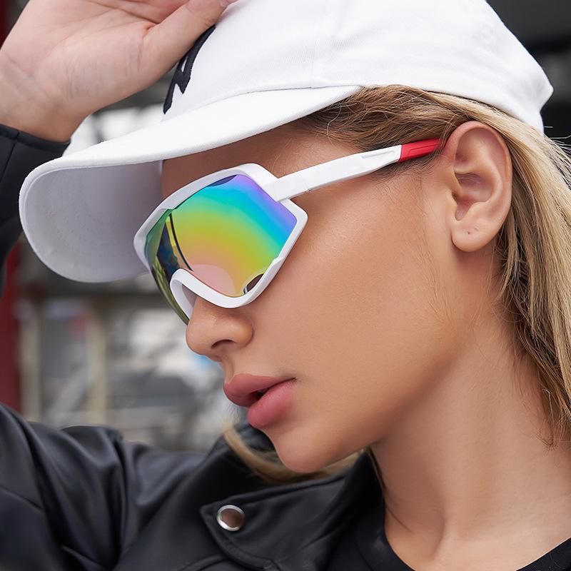 Colorful Sports Cycling Glasses Men'S Trendy One-Piece Lenses Shades Outdoor Sports Sunglasses Lady Feeling