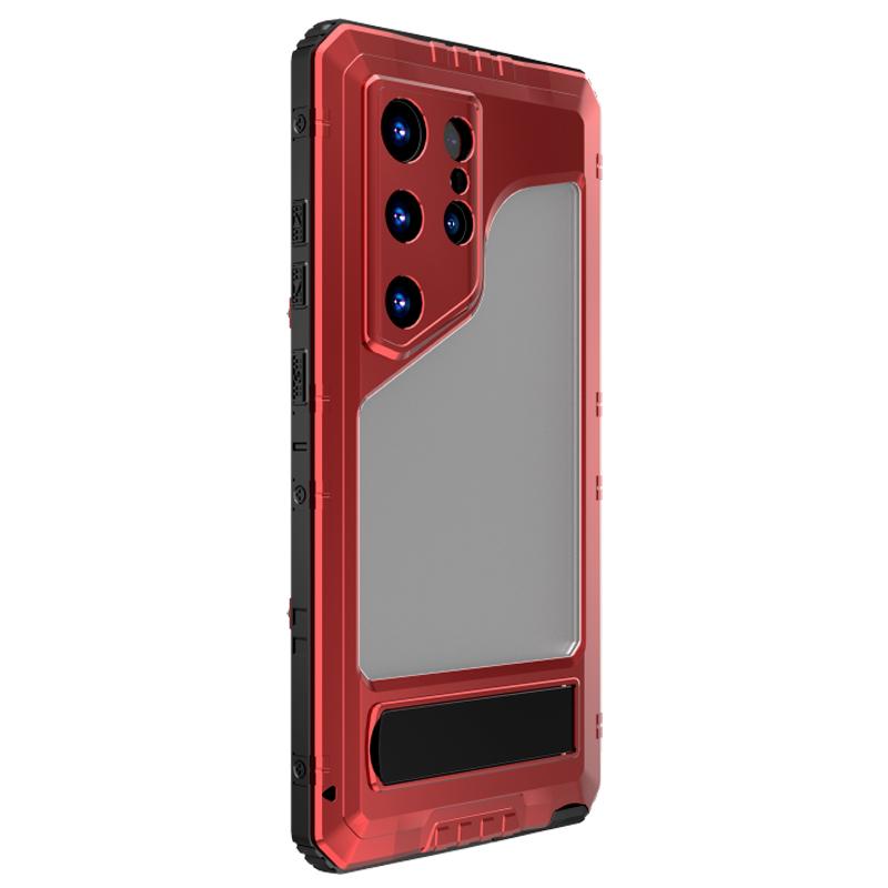 360°Full Protection Metal Armor Holder Metal+Soft Silicone 3-in-1 Bumper Phone Case For Samsung S25 Ultra S23 S22 S24 Ultra Plus