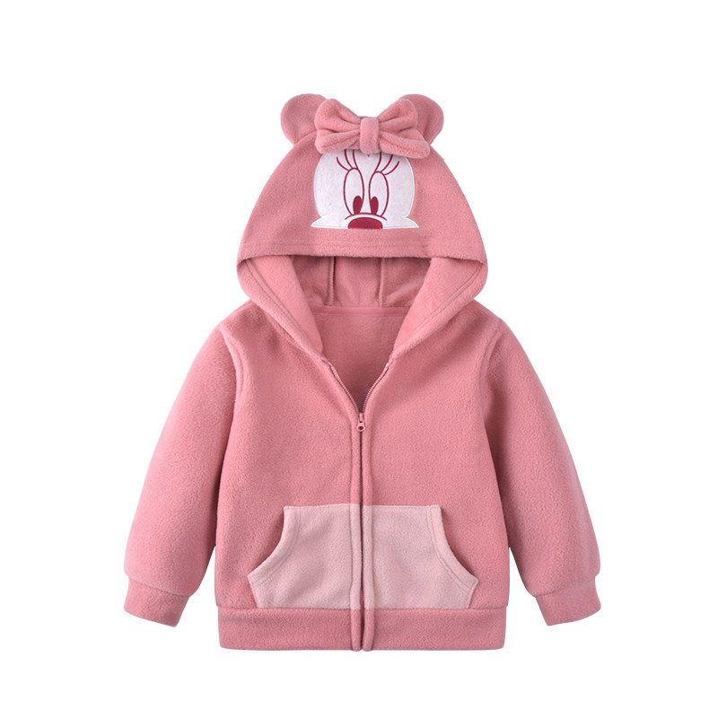 Children's Fleece Autumn and Winter Hooded Cartoon Jacket