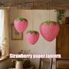 Birthday Party Hanging Ornaments Strawberry Paper Lantern, Pink Fruit Shaped Decor for Party, Sweet Style Event Supplies Collapsible Round Lamp