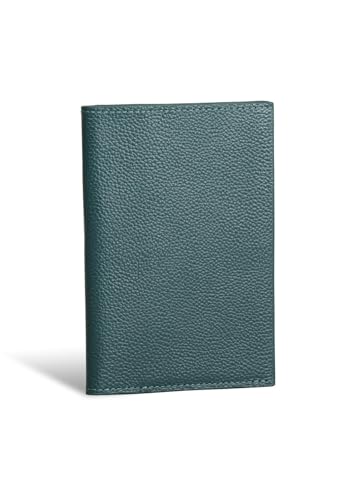 

[LIB] Water-Repellent Genuine Cowhide Leather Passport Case, Unisex, Multifunctional, Fits Airline Tickets (Teal Blue)