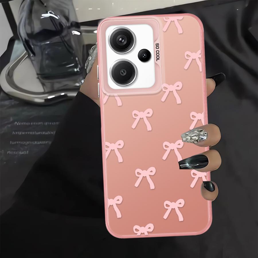 Case for Xiaomi Redmi Note 14 A2 13C 12 10 11 Pro 14C A1 Note 13 12 Pro Plus 12C Phone Cover Fashionable Red Pink Bow