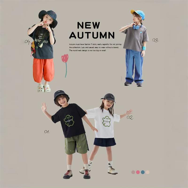 Cotton trendy children's fashionable short-sleeved T-shirt
