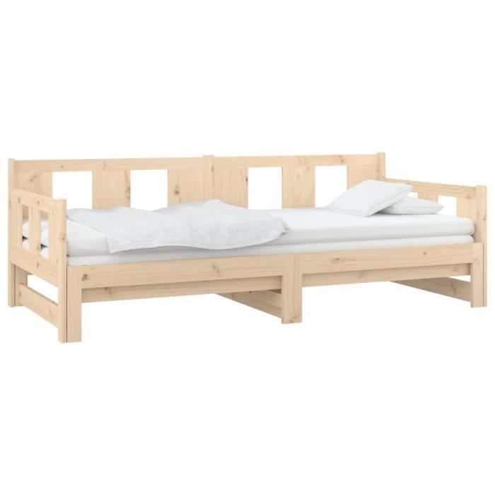 VidaXL Lit coulissant Bois de pin solide 2x(90x200) cm 820282
