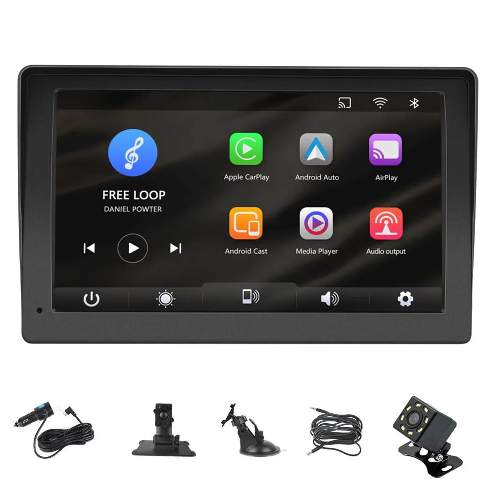 

7 Inch Portable Car Stereo HD Touch Screen Wireless Carplay Android Auto Audio Radio Bluetooth-Compatible 5.0 Hands-Free Call
