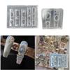 Reusable 3D Frame Silicone Nail Art Molds 2 Pieces Nail Charm Mould For DIY Nail Decoration Creative Design