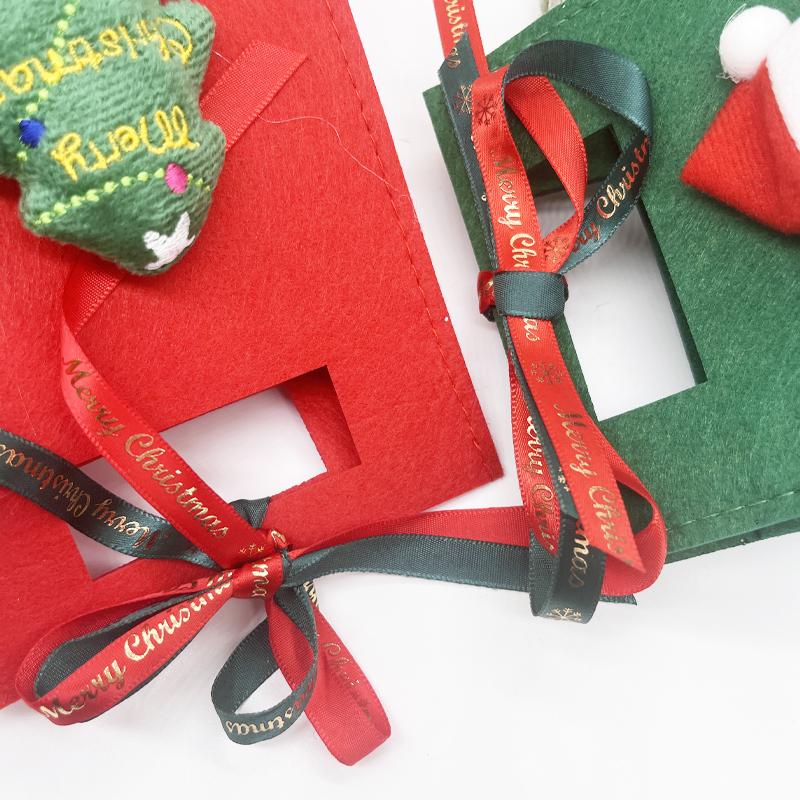 1pc Christmas Apple Non-woven Bag 3D Santa Claus Doll Xmas Tree Ornament Candy New Year Gifts Packaging Boxes Party Supplies