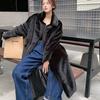 Winter extended imitation fur coat thickened mink fleece fur jacket suit collar loose fluff jacket