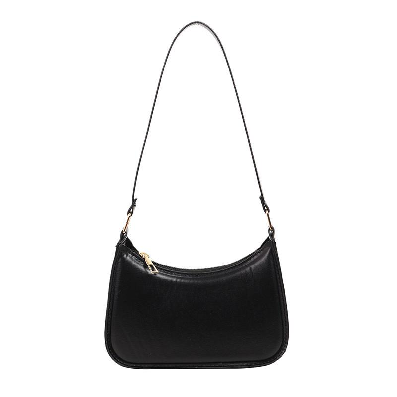 Chic Black Crescent Shoulder Bag For Women In Fashionable Spring And Fall Styles