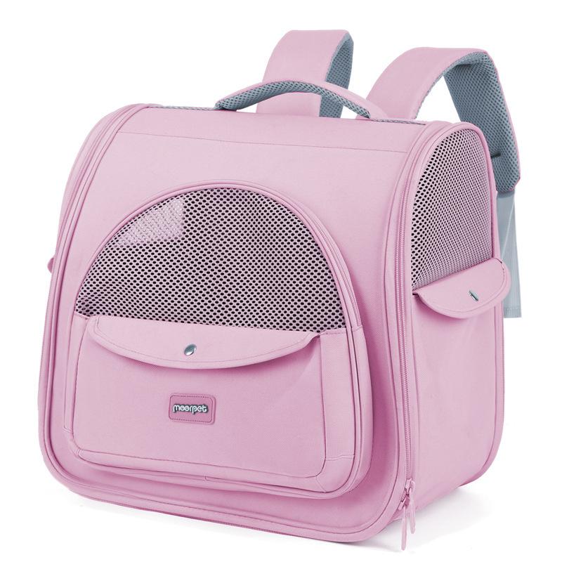 New Pet Bag Macaron Candy Color Large Capacity Shoulder Portable Breathable Cat Bag Outing Pet Backpack