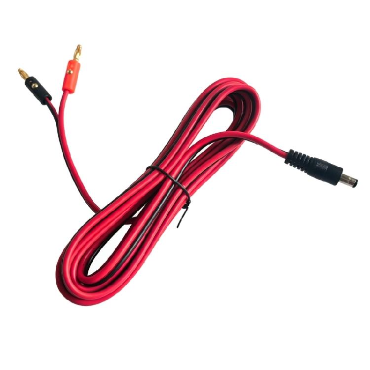 Câble DC5521 Mâle 14AWG vers Fiche Banane 4mm avec Disposition de Polarité Bicolore pour Travaux de Câblage en Laboratoire Scolaire et à Domicile