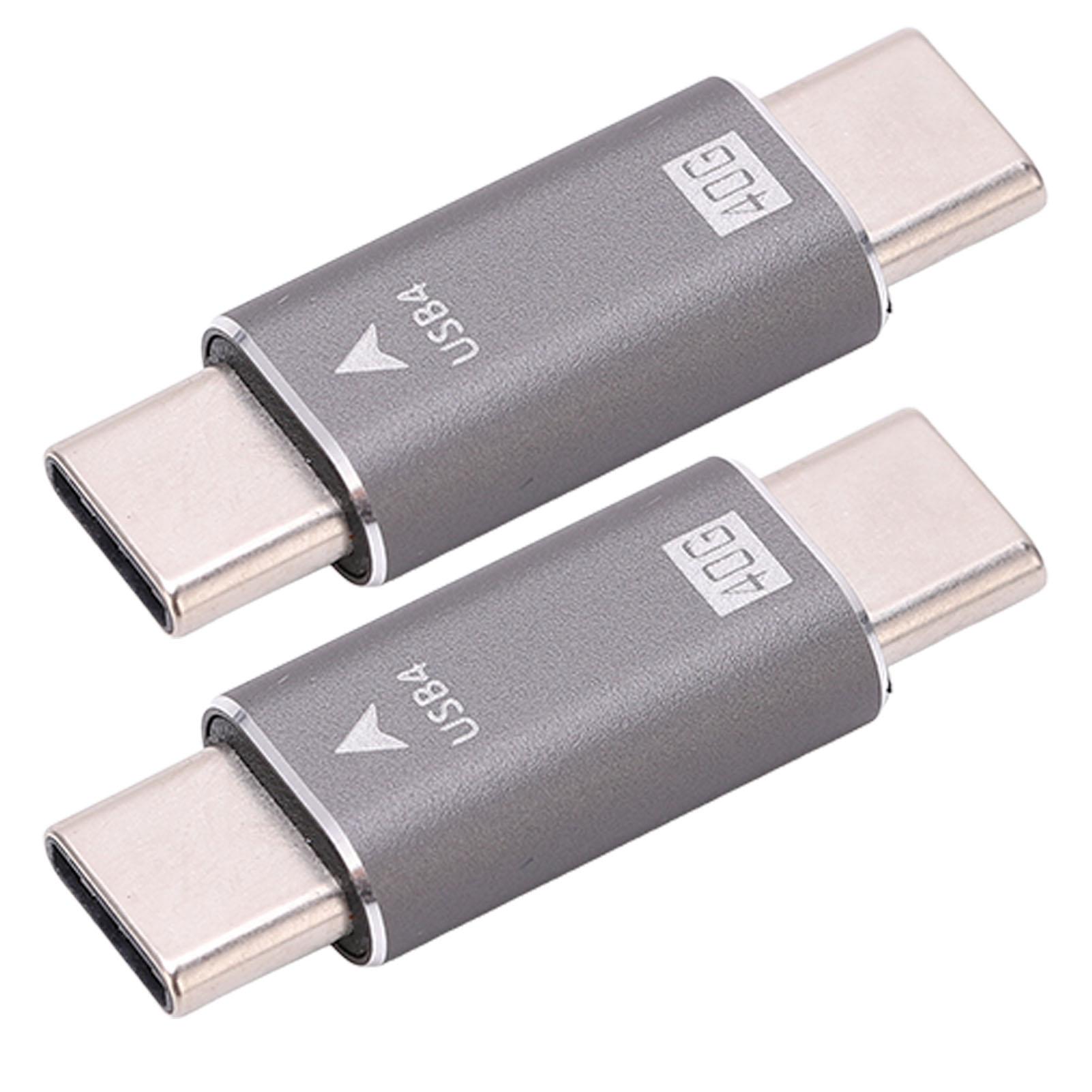 

2Pcs USB C Male to Male Adapter 8K 40Gbps 100W Fast Charging Alloy Compact Mini USB C Adapter Connector for PCs