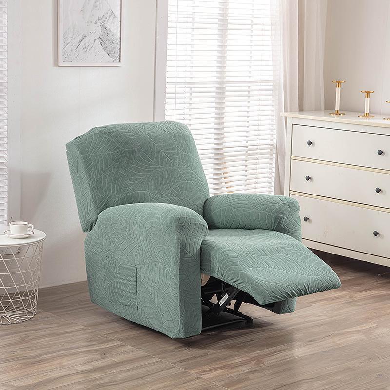1/2/3 Seater Recliner Sofa Cover Solid Color Cushion Cover Sofa Cover Lazy Chair Jacquard Waterproof Leaf Shapeed Sofa Covers