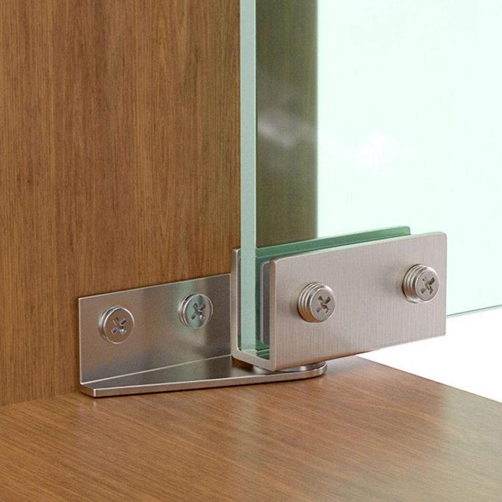 2pcs Non-Perforated Glass Door Hinges Display Cabinet Hinge,Wine Cabinet Rotating Shaft Glass Clip,Furniture Door Hinge Hardware