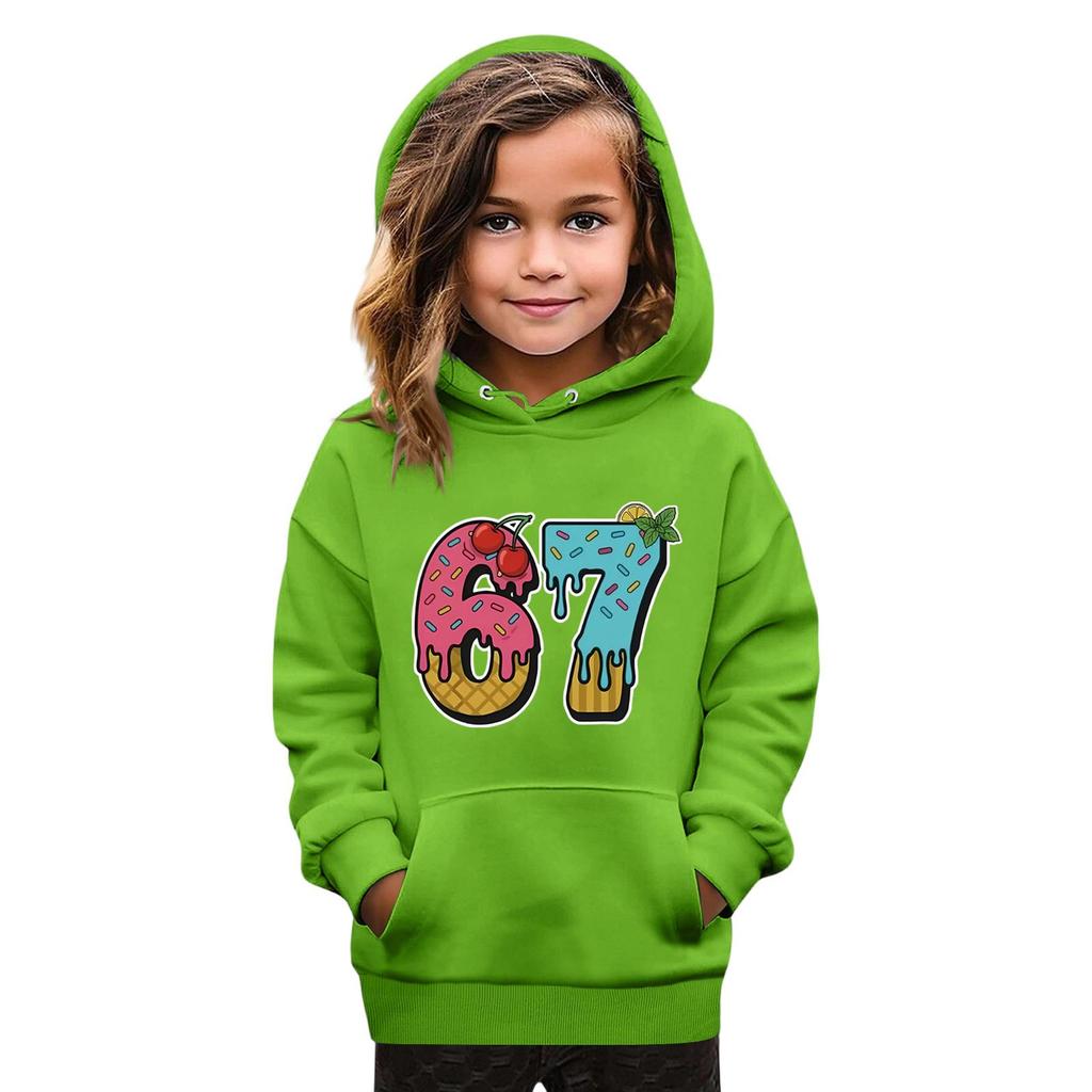 Moda Infantil Jersey Estampado Casual Manga Larga Cuello Redondo Sudadera con Capucha