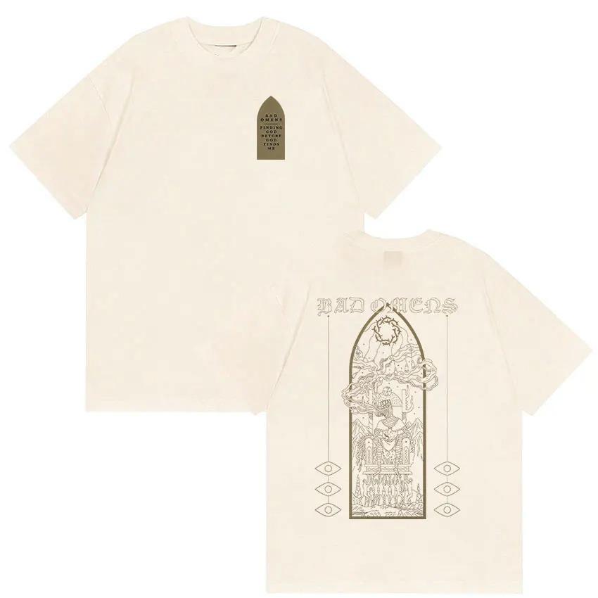 Rock Band Bad Omens Tour 2026 T Shirts Men Women Harajuku High Quality Vintage T-shirt Cotton Short Sleeve Tees Streetwear