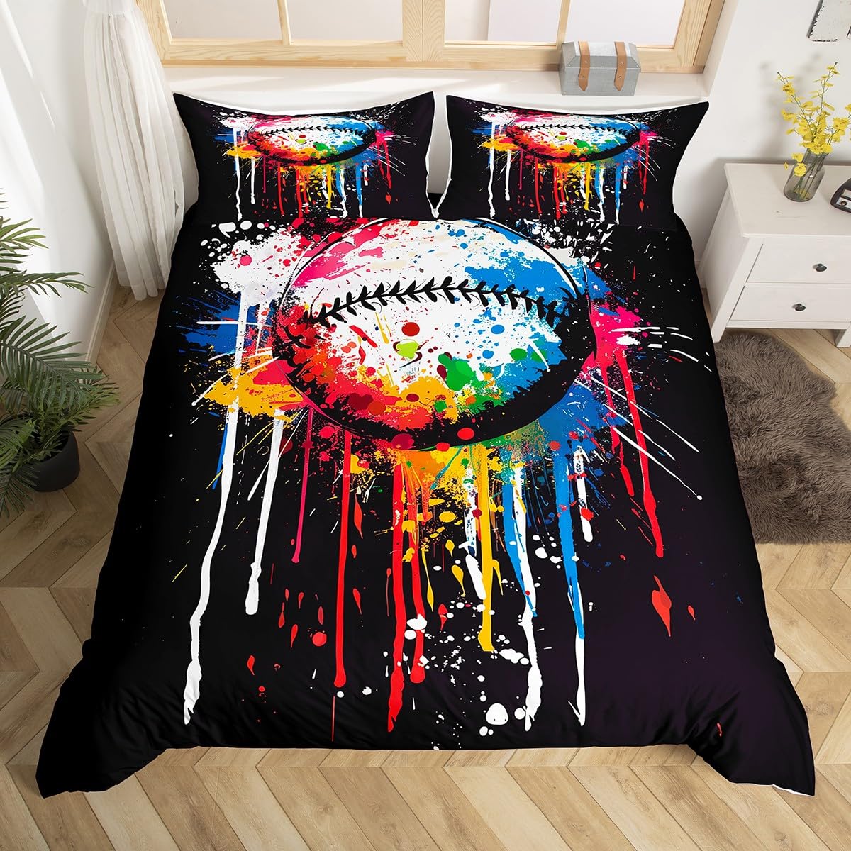 

Пододеяльник для хоккейного стадиона, Постельный комплект для хоккея с шайбой, Чехол для одеяла с граффити хоккеиста, Зимнее мероприятие по командным видам спорта, Чехол для одеяла EU single(135x200cm)