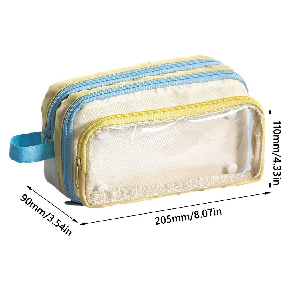 Durable Contrast Color Design Pen Bag Detachable Eight Layers Stationery Bag Large Capacity Stationery Organizer School Office