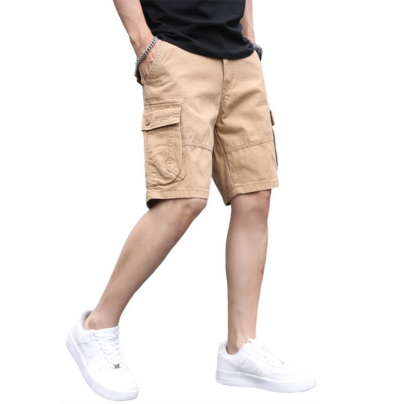 Japanese-Style Vintage Versatile Casual Shorts for Men, Summer New Loose Fit Cargo Shorts with Large Pockets