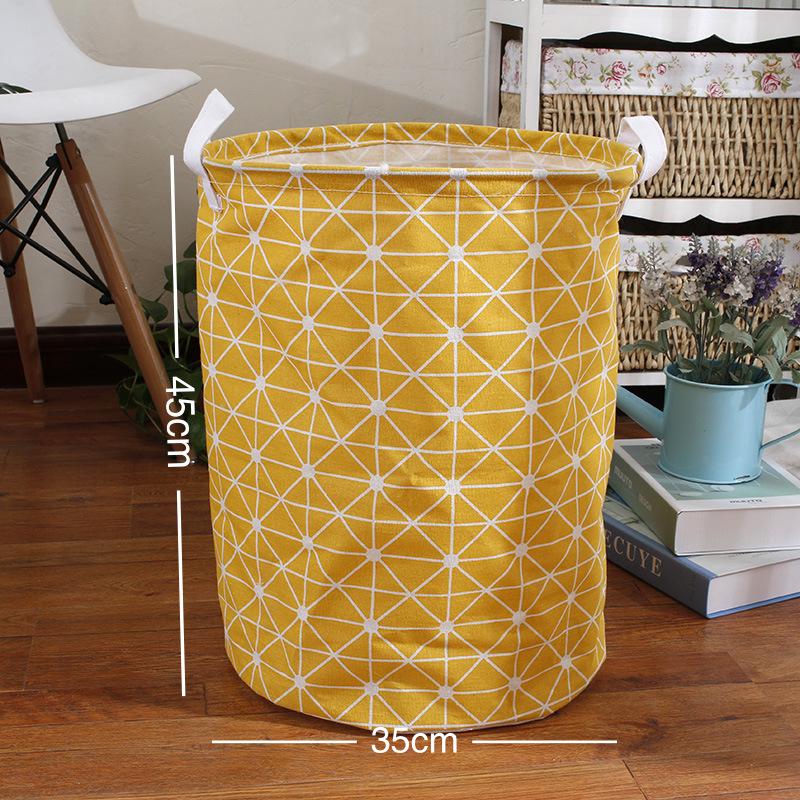 Waterproof Cotton Linen Laundry Basket and Toy Storage Hamper