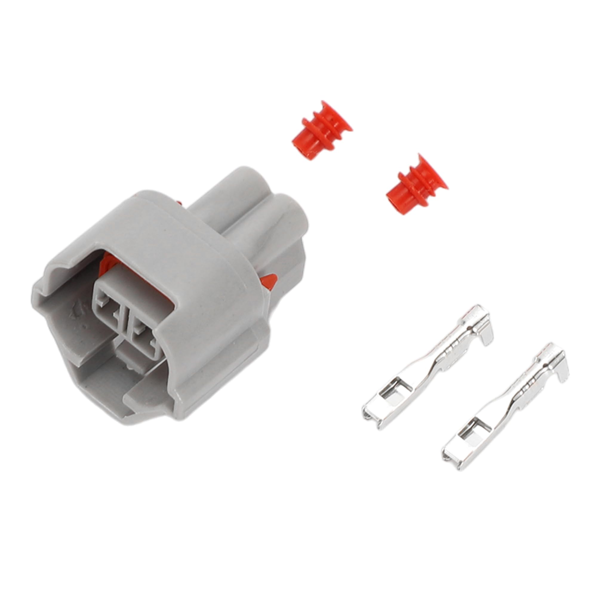 INFINAUTO 2 Pin Fuel Injector Waterproof Connector Plug 2mm Series серый