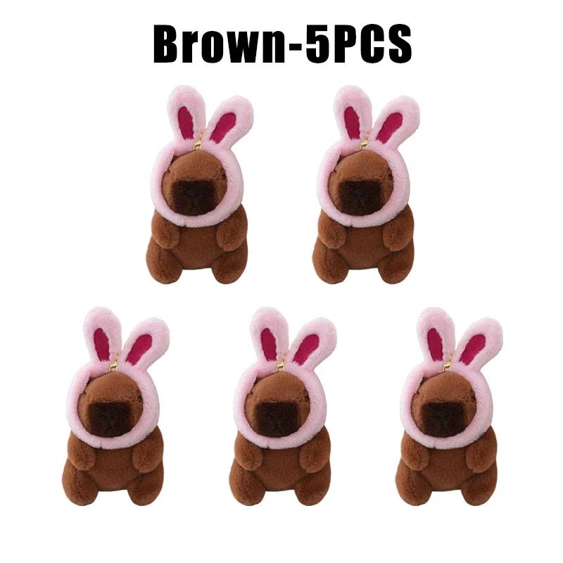 Cartoon Capybara Plush Keychain Pendant Toy Doll Bag Hanging Ornament Cute Desktop Car Decoration for Kids Birthday Gift