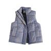 Stand Collar Plaid Sleeveless Cotton Vest Jacket for Women Autumn and Winter New Style Layered Casual Loose Vest