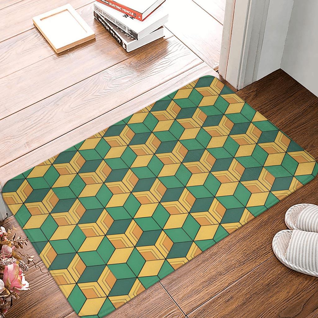 Demon Slayer Anime Doormat Anti-Slip Bath Kitchen Mat Garden Garage Door Floor Entrance Carpet Rug