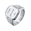 Free Custom 12 Zodiac Signet Rings for Men,Personalized Stainless Steel Finger Birthday Gift To Dad Father Husband Son