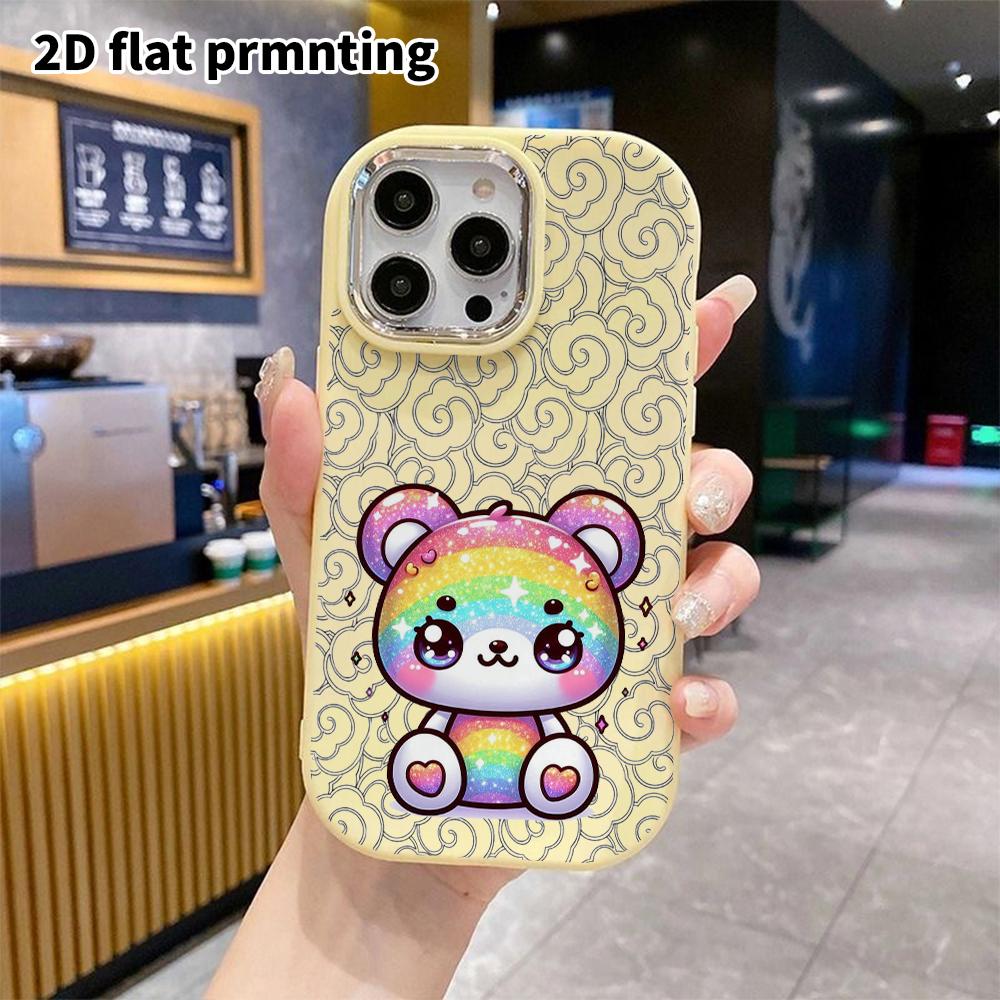 Phone Case: 2D Flat Design Suitable for iPhone 18 17 16 15 14 13 Pro Protective Case, Couple Style, Rainbow Panda, Christmas and Halloween Gift