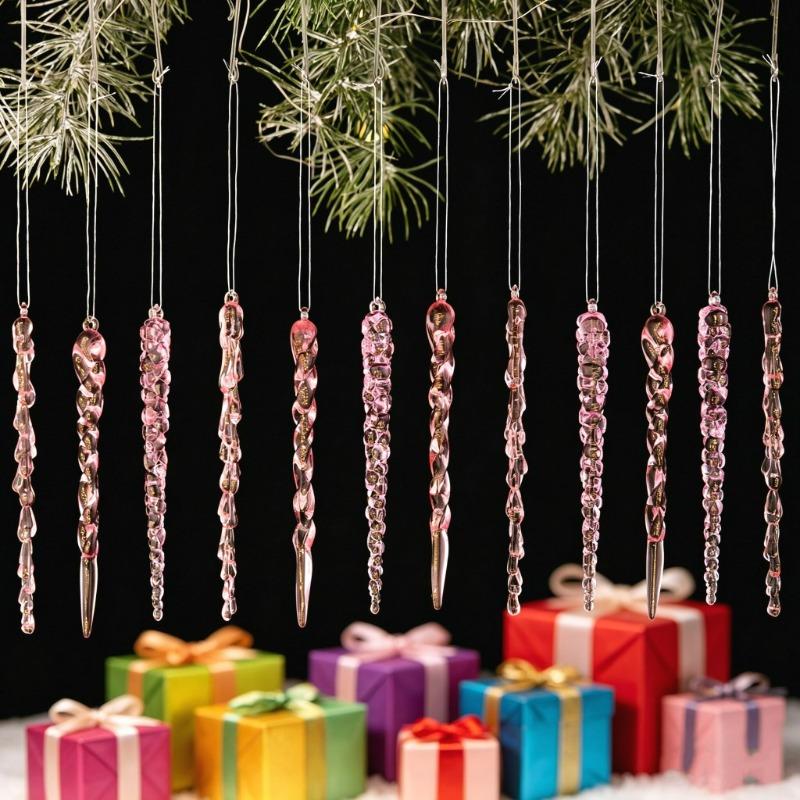 Christmas ice strip Christmas tree pendant Transparent icicle scene props Hanging Christmas decorations
