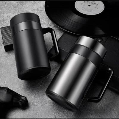 1Pc 450ML Stainless Steel Coffee Mug With Handle Insulation Water Bottle Cups Tumbler Thermos For Office