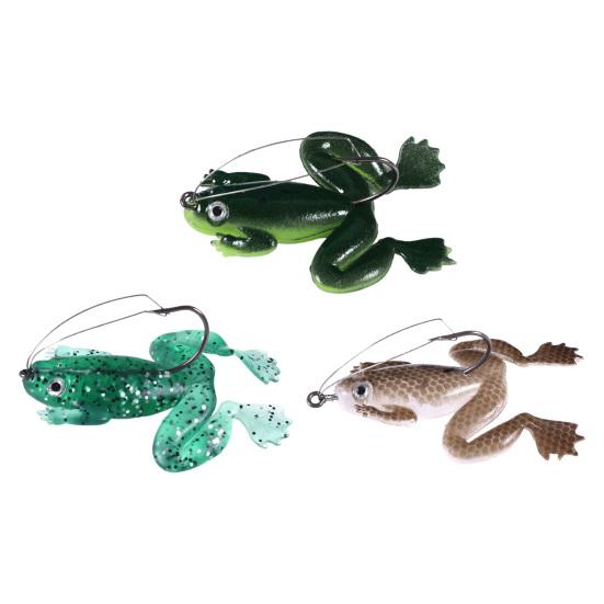 Frog Bait Anti-hanging Bottom Sharp 3D Fisheyes Anti-break Bite Resistant Hook Rust-proof High-Strength Frog Lure