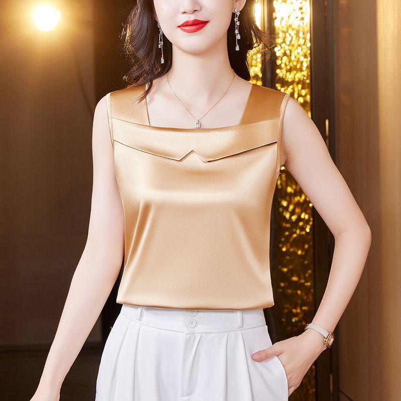 Plus Size Satin Camisole - New Summer Style Sleeveless Outerwear & Innerwear Top for Women