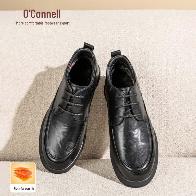 Aokang Men s Warm Casual Leather Derby Shoes 42