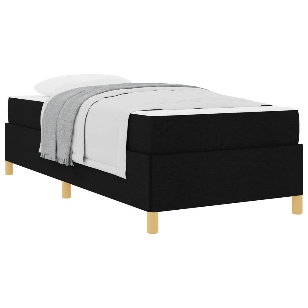 Bed Frame with Mattress Black 80 x 200 cm Fabric