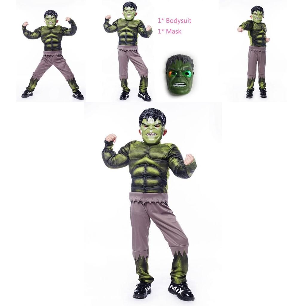 The Avengers Hulk Muscle Mask Costume For Boys Premium Quality Cosplay Outfit