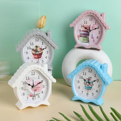 Candy Color Creative Cabin Alarm Clock Children's Bedside Clock Student Gifts