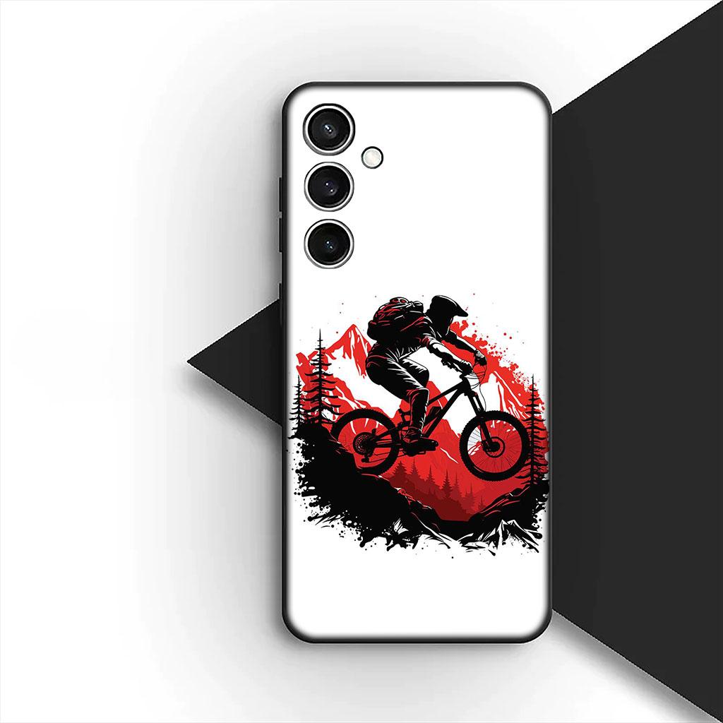 Art Mountain Bike Cycling Silicone Phone Cover for Motorola Moto Edge 70 60 Fusion NEO Pro G Stylus G56 G96 G04 G05 20 Soft Case