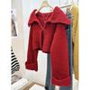Elegant Knitted Cardigan Women Short Sweater Jacket Spring and Autumn Long Sleeve Casual Korean Fashion Lapel Coats Solid Simple Office Clothes