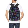 Colorful Cat Silhouettes Cartoon Black Cats Student Backpack School Bag Hiking Travel Daypack for Fashion Bookbag Shoulder Bags