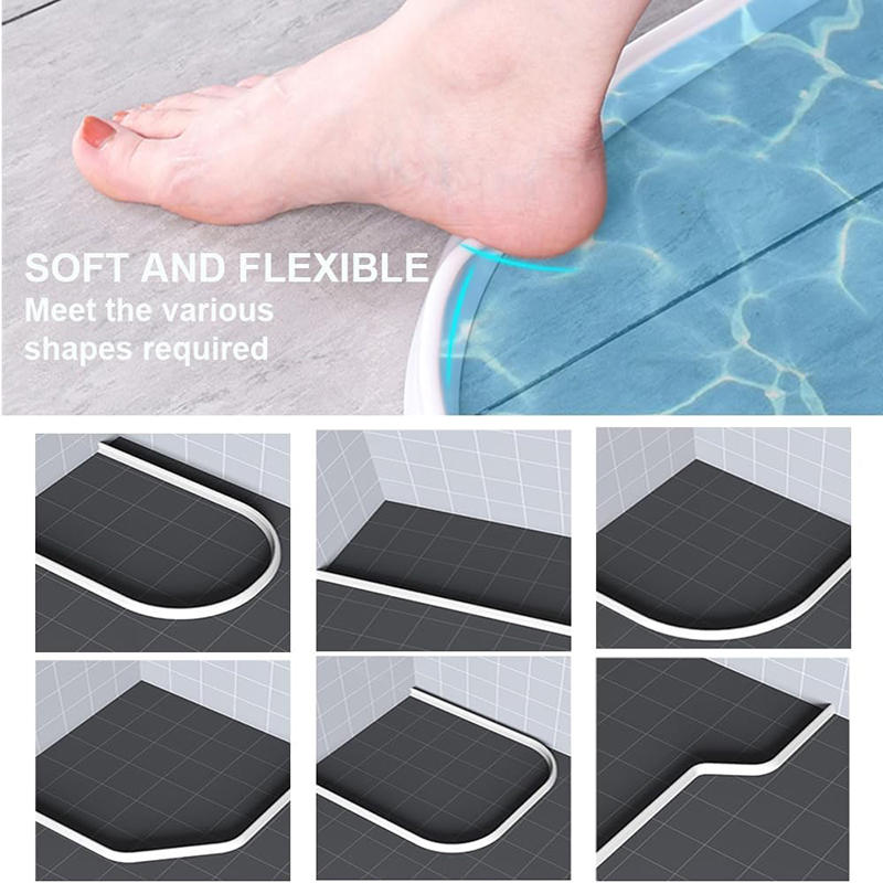 New Self-Adhesive Water Stopper Bathroom Door Washing Machine Shower Dam Barrier High Quality SiliconBendable Shower Accessories