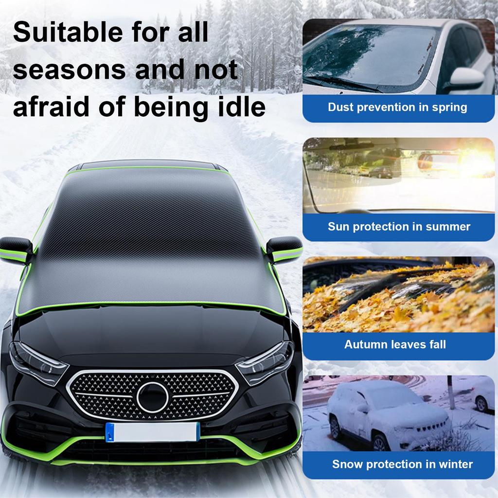 Windshield Cover For Snow Heavy Duty All-Weather Waterproof Auto Sunshade Snow Ice Windshield Cover For Car SUV Trucks Pickup