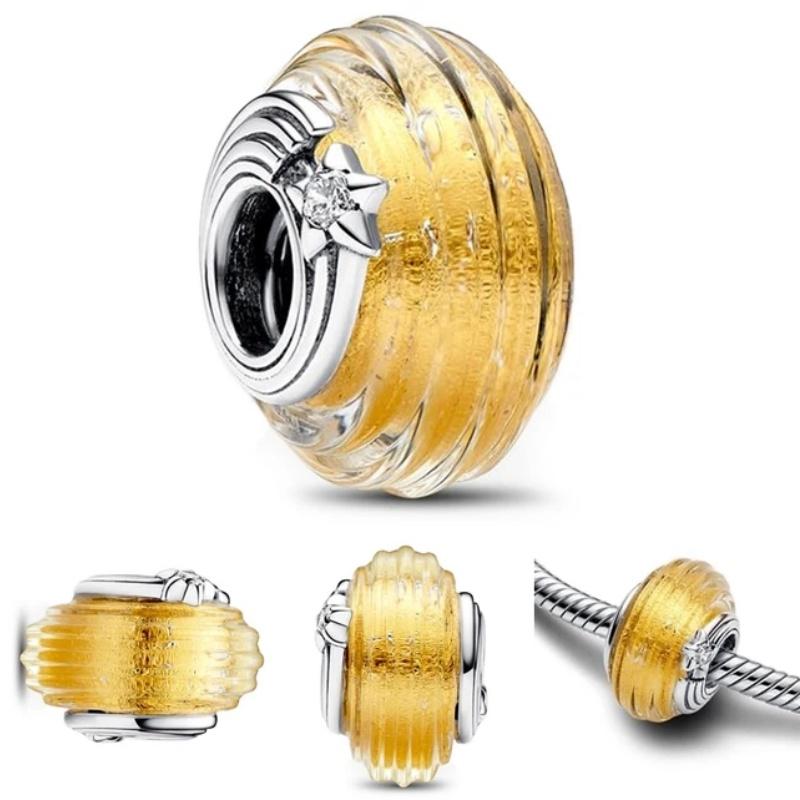 New Copper Rainbow Colored Glass Bead Exquisite Talisman For Serpentine Bracelet Diy Women'S Boutique Jewelry Accessories