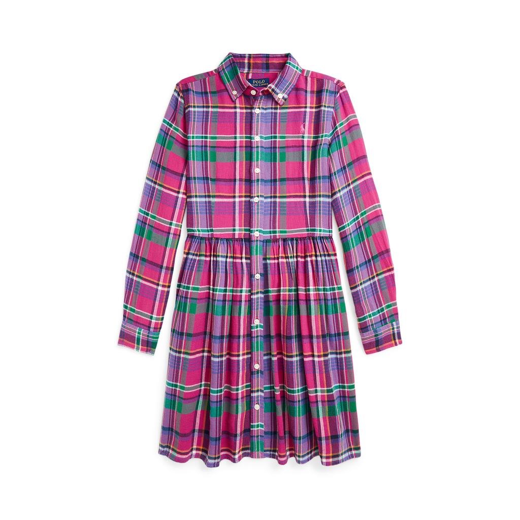 Polo Ralph Lauren Dress With Buttoned Cylindrical Cuffs Kids Dresses Multicolor CWPODRSG3D20910