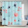 Watercolor Floral Shower Curtain Pink Blue Tones Decorative Bathroom Window Panel for Home Decor Accessories Size Customizable (