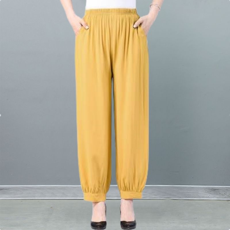 New Spring and Summer Casual Women's Pants Loose Large Size Dance Pants Cotton Silk Bloomers Black Trousers Yoga Pants