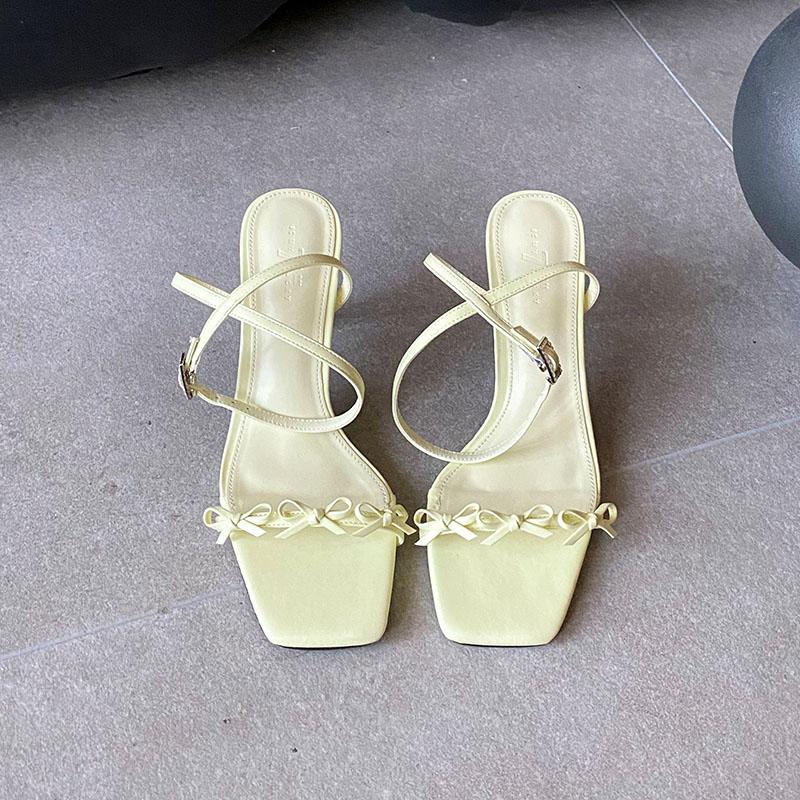 Fashion Fashion Butterfly-Knot Ladies High Heels Sandals Shoes Female Ankle Wrap Footwear Elegant Women Heeled Sandals Shoes Pumps