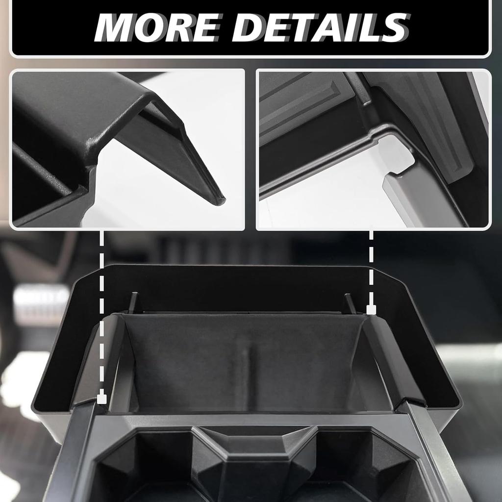 BestEvMod Center Console Front Organizer Cup Holders Front Tray Compatible with Tesla Cybertruck 2024+ Accessories Pickup Console Storage Box Tray 