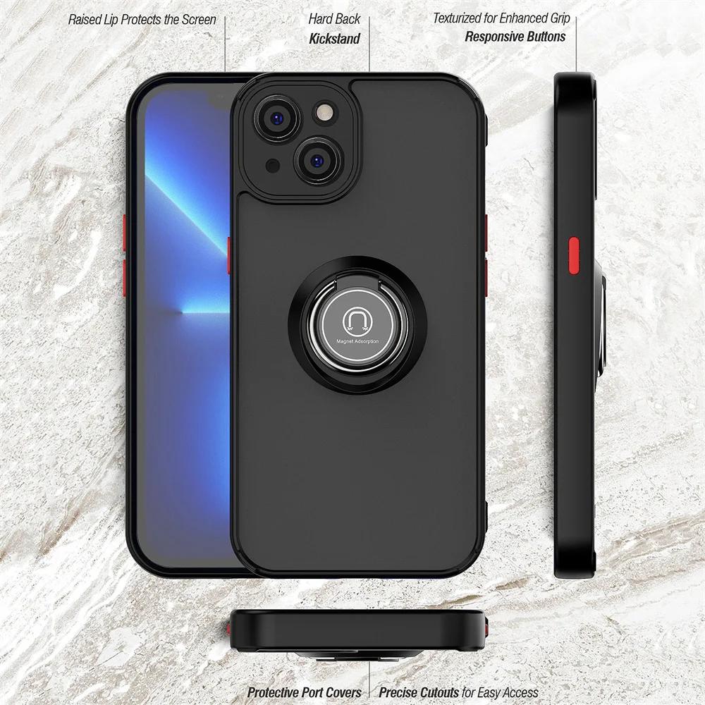 Multifunctional Ring Holder Protector Protective Shell Magnetic Phone Case For For Iphone 16 1 14 13 12 11 Pro Max X XS XR 7 8Plus